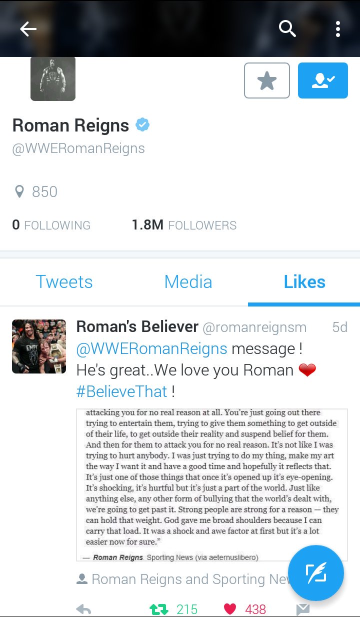 roman reigns tweet